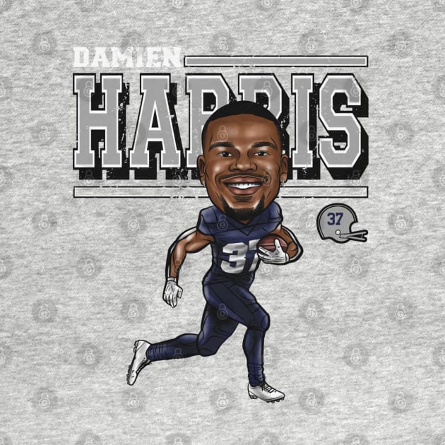 Damien Harris New England Cartoon by Buya_Hamkac